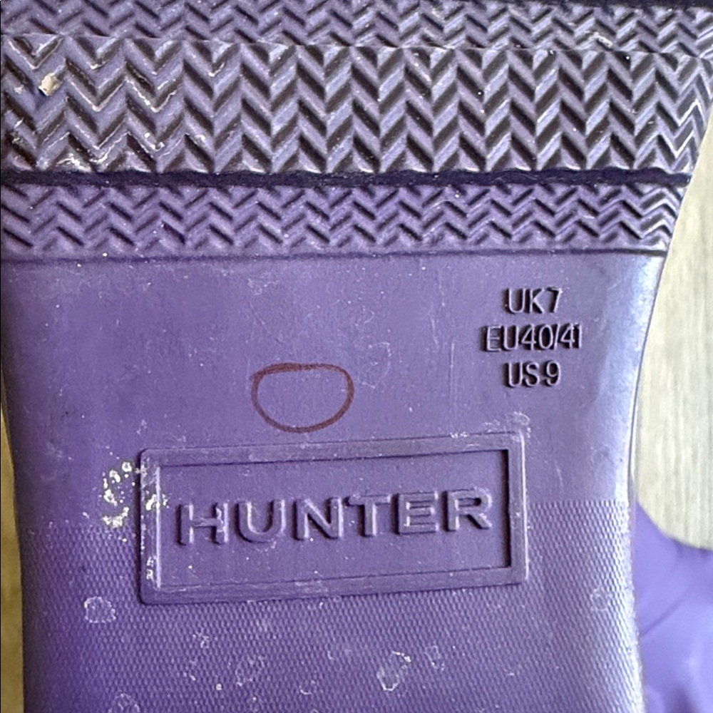 HUNTER Cavendish Blue Purple Tall Rain Boots Sz 9 - Picture 6 of 9